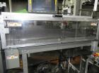 Used Rennco Dual 501 Vertical L-Bar Sealer with model CCL (cup counter loader). Horizontal seal approximately 36