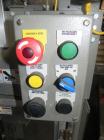 Used Rennco Dual 501 Vertical L-Bar Sealer with model CCL (cup counter loader). Horizontal seal approximately 36