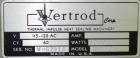 Used Vertrod Thermal Impulse Heat Sealer, Model 14P/PTV. Approximately 14” long heat sealing area, foot pedal controls.  1300 Watts, 115/120 volt AC.  Mounted on a carbon steel frame.