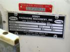 Used Doboy Model D-95A HD Bag Sewing System. Trims top of bag, folds tape over top of bag and stitches bags up to 50 linear feet per minute, can do a 1 or 2 thread stitch, and has a variable speed dr...