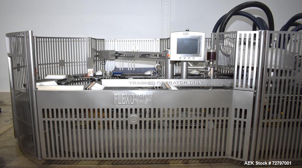 Used Flexopack IV450 Rotary Vacuum Sealer with iShrink Tunnel – Meat Packaging