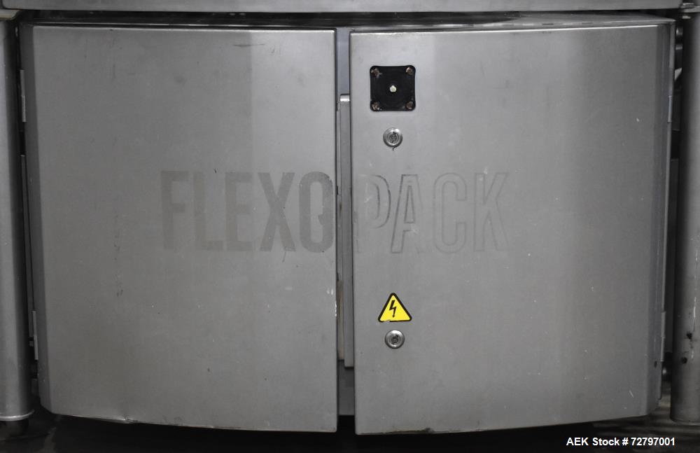 Used Flexopack IV450 Rotary Vacuum Sealer with iShrink Tunnel – Meat Packaging