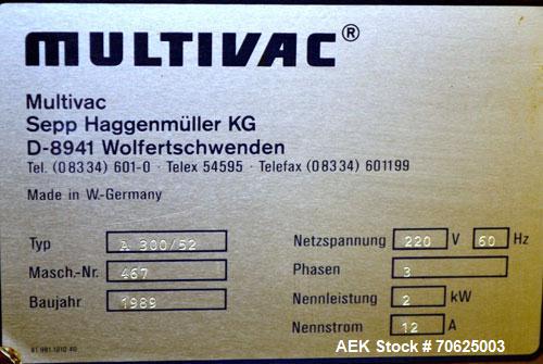 Used Multivac Model A300/52 Pouch Sealer for Vacuum / MAP (Modified Atmospheric
