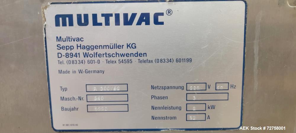 Industrial Vacuum Packaging Machine – Multivac A300/52, 4 Seals/Min