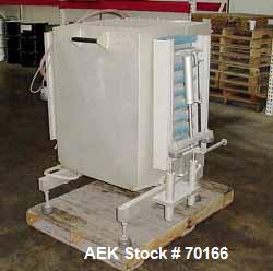 Used Multivac Vacuum Pouch Packaging Machine, Model AGV. 14" wide x 28" long, includes adjustable height infeed and discharge roller conveyor accepts pouch up to 15" tall. 24-1/2" seal jaw. Includes ...