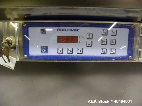 Used Multivac Dual Chamber Vacuum Packaging Machine, model C500, stainless steel. Packaging speed 2 to 3 cycles per minute. Chamber depth 750mm, sealbar configurations 2 x 650mm per sealing chamber. ...