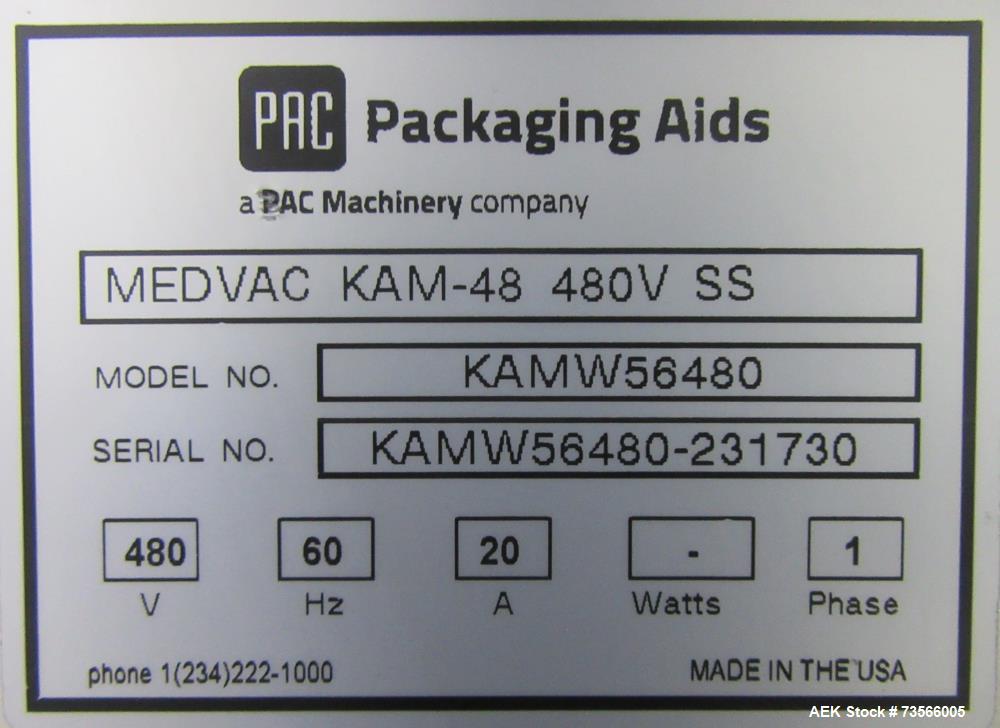 Industrial Medical Impulse Vacuum Sealer – PAC PVK Med, Gas Monitor, Stainless F