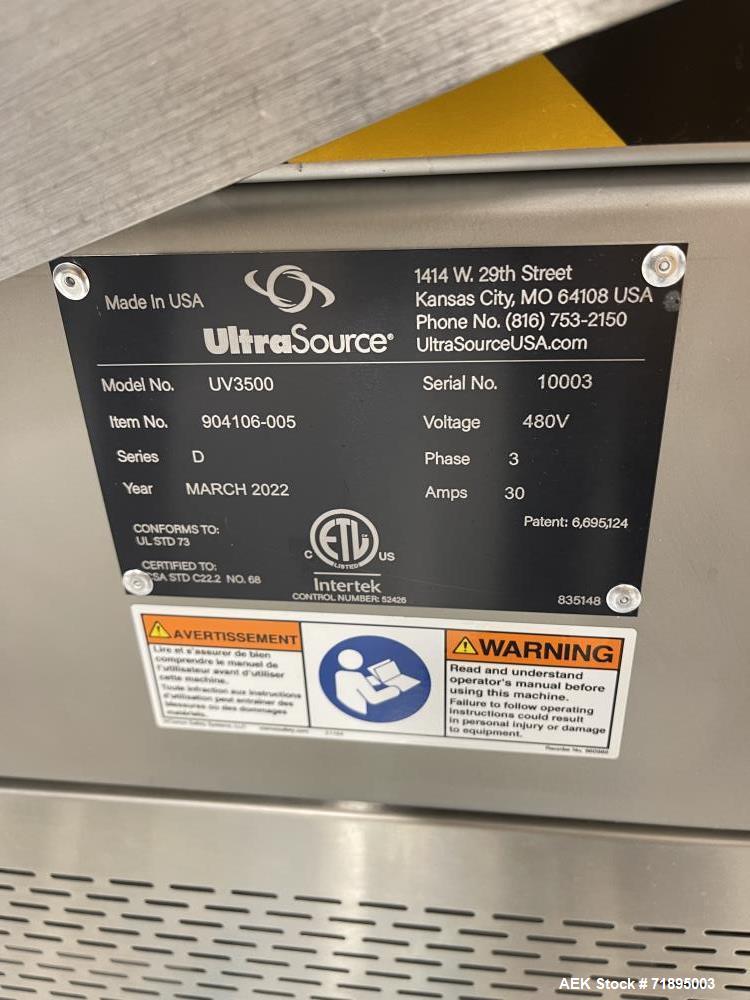 Used Ultrasource Ultravac Model UV3500 Conveyor Fed Vacuum Chamber Bag Sealer