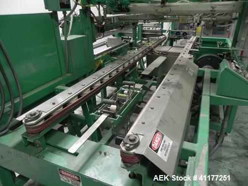 Used K&R Equipment Model PBI-AT 32 Case Erector and Bag Inserter. Capable of speeds up to 12 cases per minute. Has a case size range: 12" to 16" (length), 9" to 16" (width), 6" to 18" (depth). Maximu...