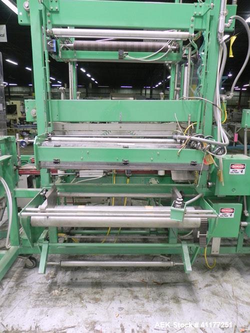 Used K&R Equipment Model PBI-AT 32 Case Erector and Bag Inserter. Capable of speeds up to 12 cases per minute. Has a case size range: 12" to 16" (length), 9" to 16" (width), 6" to 18" (depth). Maximu...