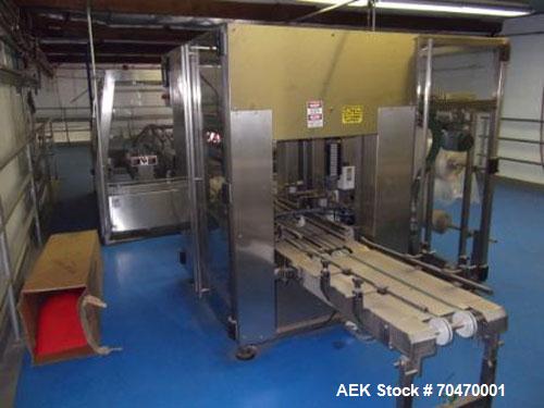 Used OK International SL220 Bag In Box Line capable of speeds up to 18 cases per minute.Line consists of an OK International Superform 2 case erector, Superliner SL220 bag maker/inserter,and an OK In...