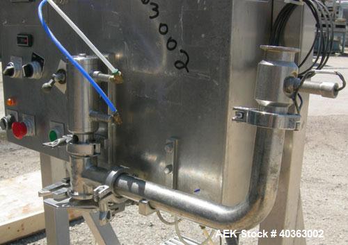 Used Parish Case-Pak meter filler, model M125, 304 stainless steel. Capacity one gallon to six gallon bags. Designed to automatically fill predetermined volumes of liquid products into polyethylene b...