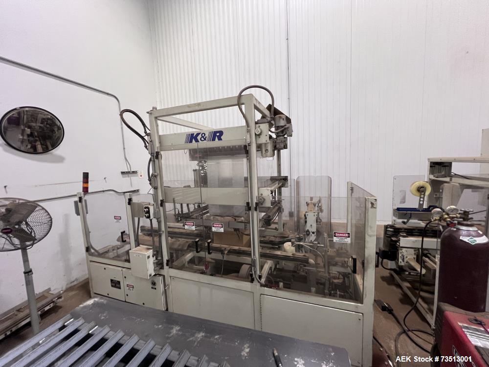 Used K&R PBI-AT 32 Case Erector & Poly Bag Inserter | 12 CPM | Tape Bottom Seal