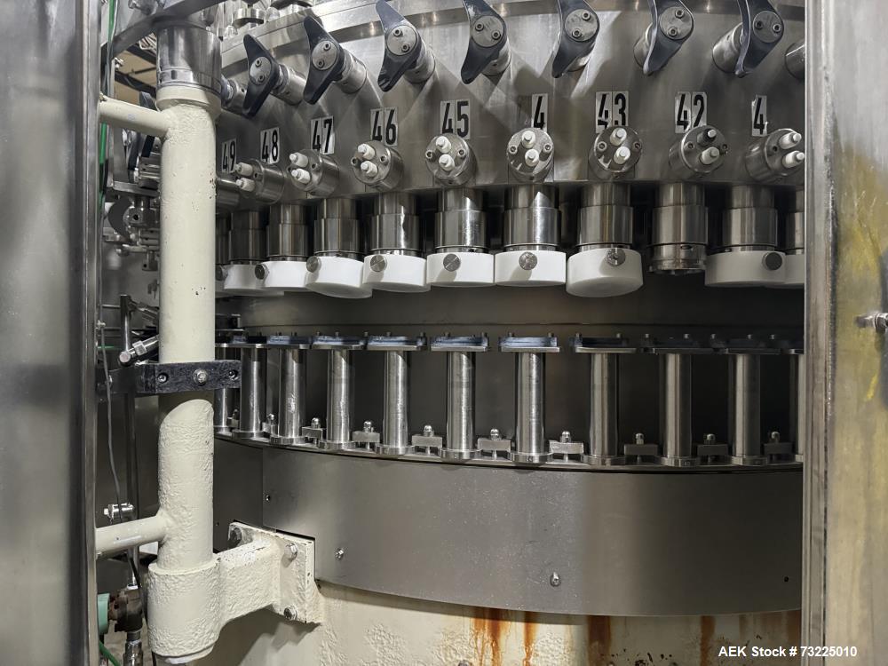 Used KHS/SEN HW60 Rotary Filler with Pneumatic Scale (Angelus) Model 120L Rotary 12 Head Can Seamer. Seamer is capable of speeds up to 1200 cans per minute (depending on application). Can size range:...
