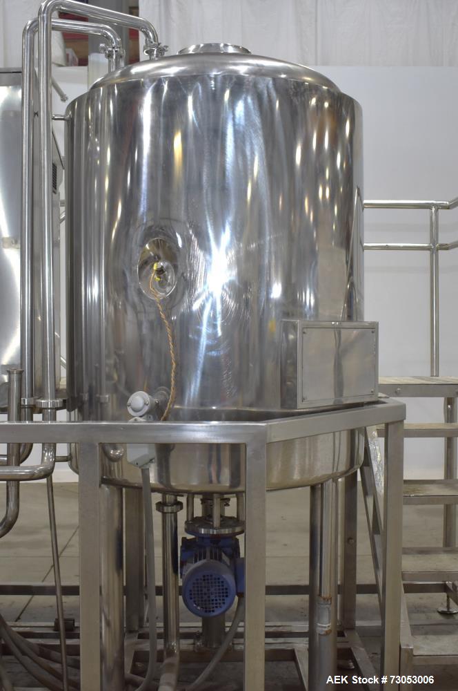 Used- Allied Beverage Tanks Complete 3.5 BBL S/S Brewhouse System . With 3.5 BBL Mash Tun/Brew Kettle. 32 in Interior Diamet...