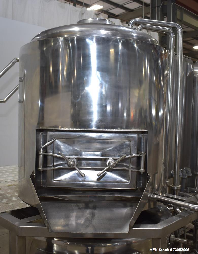 Used- Allied Beverage Tanks Complete 3.5 BBL S/S Brewhouse System . With 3.5 BBL Mash Tun/Brew Kettle. 32 in Interior Diamet...