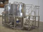 Used- Allied Beverage Tanks Complete 3.5 BBL S/S Brewhouse System . With 3.5 BBL Mash Tun/Brew Kettle. 32 in Interior Diamet...