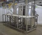 Used- Allied Beverage Tanks Complete 3.5 BBL S/S Brewhouse System . With 3.5 BBL Mash Tun/Brew Kettle. 32 in Interior Diamet...