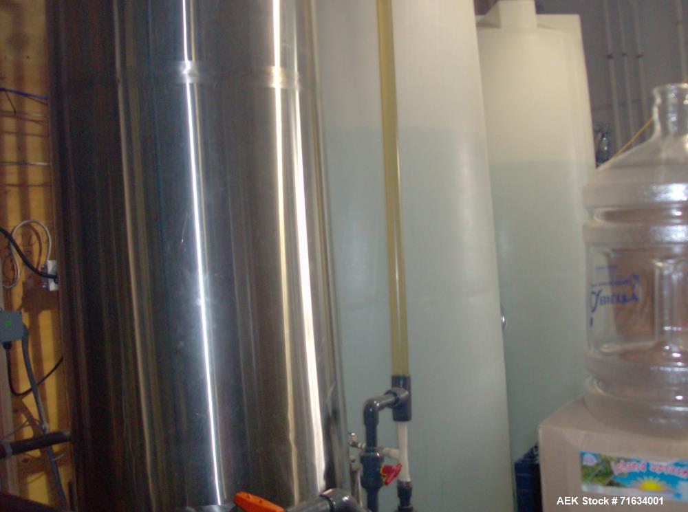 Used Water Bottling Plant, 18.9L, 11L, and 4L Bottles. Plant consists of: 1 x 4 bottle filler with conveyor. (1) bottle water cooler type washer with ozonator. (1) Ozonator, (1) oxygen generator and ...