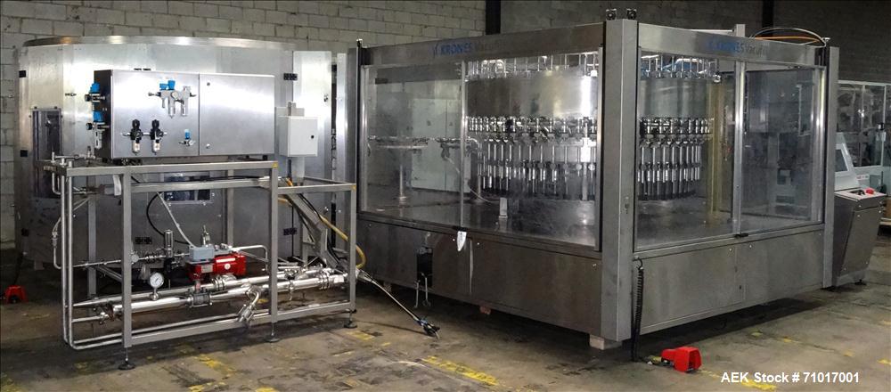 Used Krones Vacufill Bottled Water Beverage Rinser/Filler/Capper