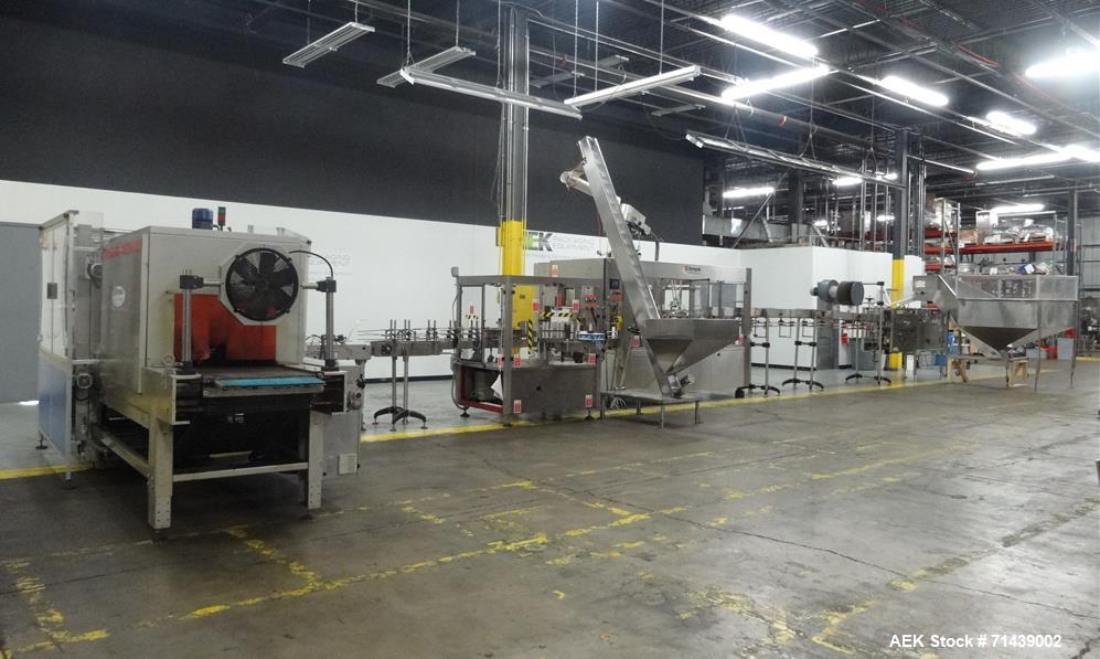 Used Sympac Model 16/16/4 Tribloc 16.9 oz Bottle Water Filling Line