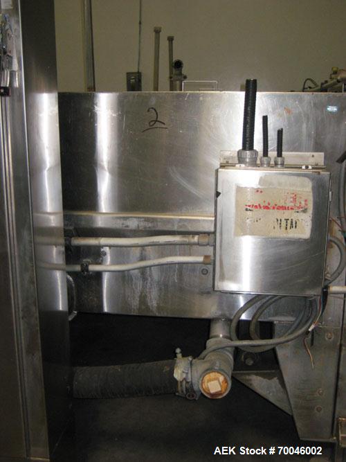Used I&H Pasteurizer/Cooler, Approximately 14' x 60', Stainless Steel. Cooling tunnel with plastic Intralox-style belt. Discharge end drive. Modular construction consisting of (7) 8’ long sections. I...