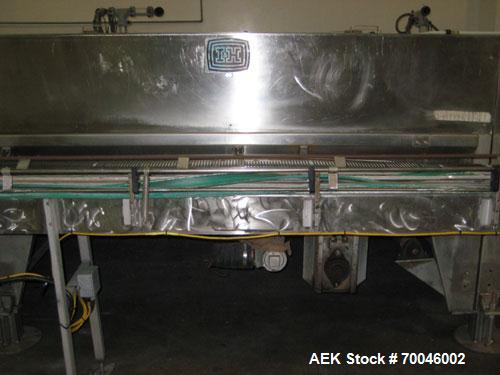 Used I&H Pasteurizer/Cooler, Approximately 14' x 60', Stainless Steel. Cooling tunnel with plastic Intralox-style belt. Discharge end drive. Modular construction consisting of (7) 8’ long sections. I...