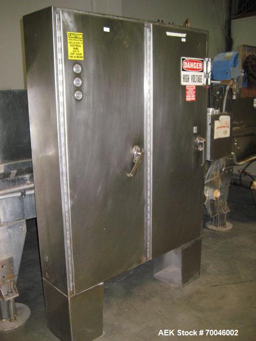 Used I&H Pasteurizer/Cooler, Approximately 14' x 60', Stainless Steel. Cooling tunnel with plastic Intralox-style belt. Discharge end drive. Modular construction consisting of (7) 8’ long sections. I...