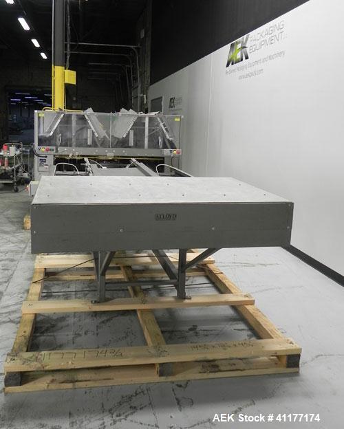 Used Alloyd Model 16SC1216 Blister Sealer. Capable of speeds from 6 to 20 cycles per minute. Has 16 stations with 12" (wide) X 16" (long) seal area. Machine has (8) load stations. Seal temperature ra...