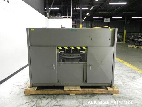 Used Alloyd Model 16SC1216 Blister Sealer. Capable of speeds from 6 to 20 cycles per minute. Has 16 stations with 12" (wide) X 16" (long) seal area. Machine has (8) load stations. Seal temperature ra...