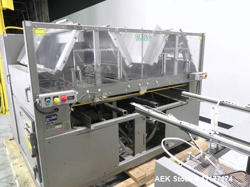 Used Alloyd Model 16SC1216 Blister Sealer. Capable of speeds from 6 to 20 cycles per minute. Has 16 stations with 12" (wide) X 16" (long) seal area. Machine has (8) load stations. Seal temperature ra...