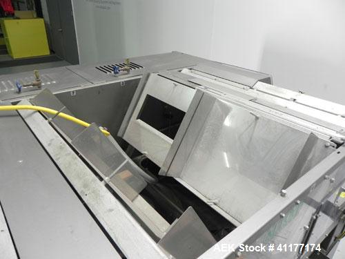 Used Alloyd Model 16SC1216 Blister Sealer. Capable of speeds from 6 to 20 cycles per minute. Has 16 stations with 12" (wide) X 16" (long) seal area. Machine has (8) load stations. Seal temperature ra...