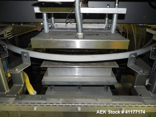 Used Alloyd Model 16SC1216 Blister Sealer. Capable of speeds from 6 to 20 cycles per minute. Has 16 stations with 12" (wide) X 16" (long) seal area. Machine has (8) load stations. Seal temperature ra...