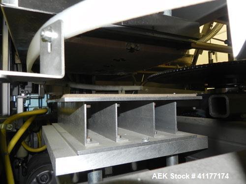 Used Alloyd Model 16SC1216 Blister Sealer. Capable of speeds from 6 to 20 cycles per minute. Has 16 stations with 12" (wide) X 16" (long) seal area. Machine has (8) load stations. Seal temperature ra...