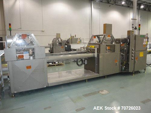 Used Alloyd Straight Line Blister Card Sealer, Model 13SL14284FE, Serial #2000-099. Manual load, max seal area is 14" x 28",  typical speed is 20 per minute, bar code scanner is not currently install...