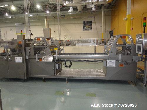 Used Alloyd Straight Line Blister Card Sealer, Model 13SL14284FE, Serial #2000-099. Manual load, max seal area is 14" x 28",  typical speed is 20 per minute, bar code scanner is not currently install...