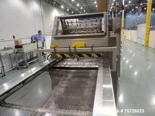 Used Alloyd Straight Line Blister Card Sealer, Model 13SL14284FE, Serial #2000-099. Manual load, max seal area is 14" x 28",  typical speed is 20 per minute, bar code scanner is not currently install...