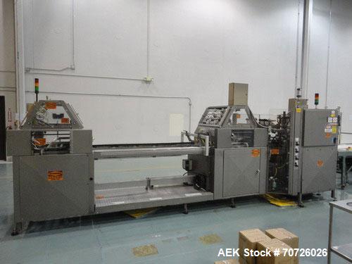 Used Alloyd Straight Line Blister Card Sealer, Model 13SL14284FE, Serial #97301. Manual load, max seal area is  14" x 28",  typical speed is 20 per minute, includes bar code scanner, VFD (variable sp...