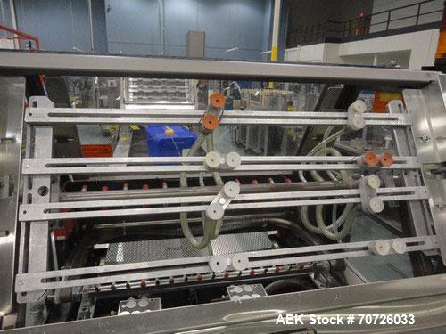Used Alloyd Straight Line Blister Card Sealer, Model 155C1428, Serial #97302.  Manual load, max seal area is 14" x 28",  typical speed is 20 per minute, includes bar code scanner, VFD (variable speed...