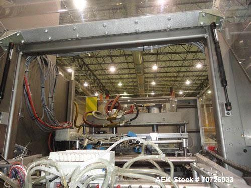 Used Alloyd Straight Line Blister Card Sealer, Model 155C1428, Serial #97302.  Manual load, max seal area is 14" x 28",  typical speed is 20 per minute, includes bar code scanner, VFD (variable speed...
