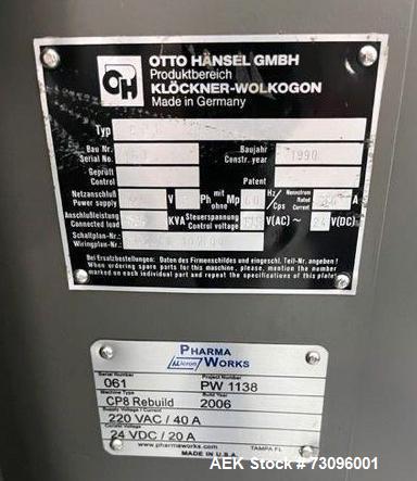 High-Speed Blister Packaging Machine – Klockner Pharmaworks CP-8, 60 CPM