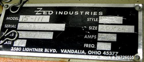Used ZED Industries Model 15-111 Inline Blister Sealer Card Machine