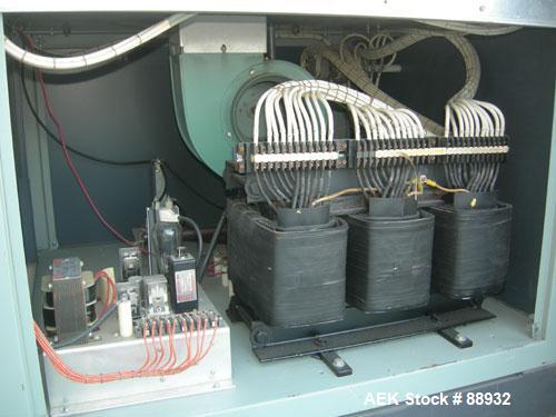 USED: Callanan RF sealing machine, 10 kw, model 100SP. 18" x 24" press, heated upper plate 14" x 20". Equipped with separate grid and plate meters, solid state rectifiers, tube type fast arc suppress...