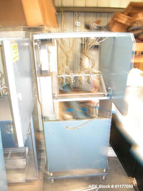 Used Starview PHS6-1418 rotary blister sealer. Maximum 14" x 18" seal area.  1/60/220V, 30 amp unit with plc controls. Cylinder bore size: 2 at 6". Working temperatures: Hot station (plastic to plast...