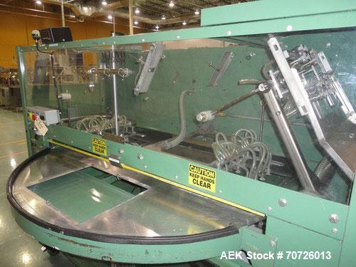 Used Alloyd Model 4S-1216 Four Station Rotary Blister Sealer. Capable of speeds 10 to 20 indexes per minute, indexes per minute multiplied by the number of packages per nesting tray. Package size max...