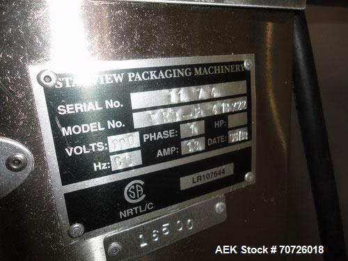 Used Starview 4 Position Rotary Card Sealer, Model ERB-F-7-18X22, Serial #1174, new 1998, 1/60/220V. Manual load product, portable. Machine features one seal station with multiple loading stations fo...
