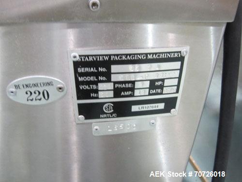 Used Starview 4 Position Rotary Card Sealer, Model ERB-F-7-18X22, Serial #1174, new 1998, 1/60/220V. Manual load product, portable. Machine features one seal station with multiple loading stations fo...