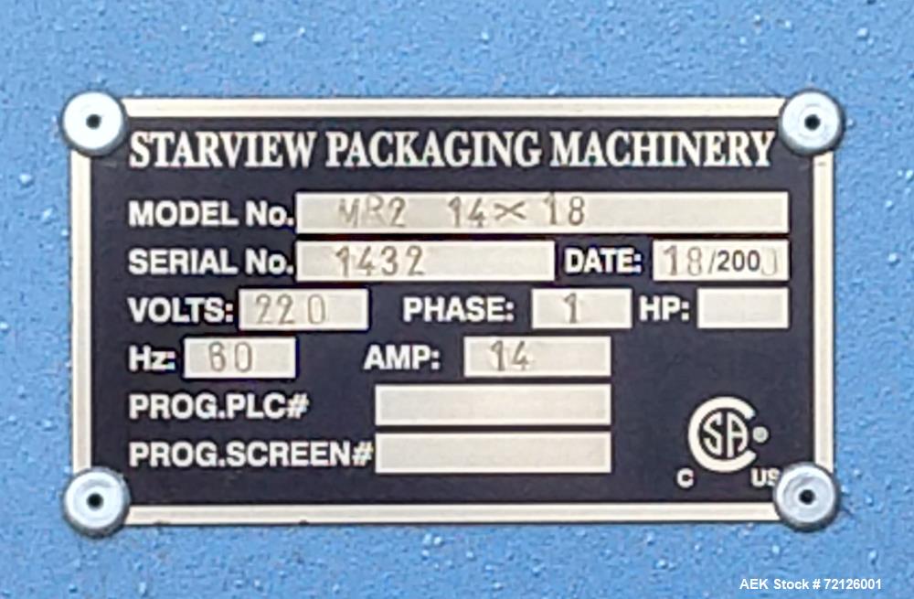 Used Starview Rotary Blister Sealer, Model MR2 14X18.