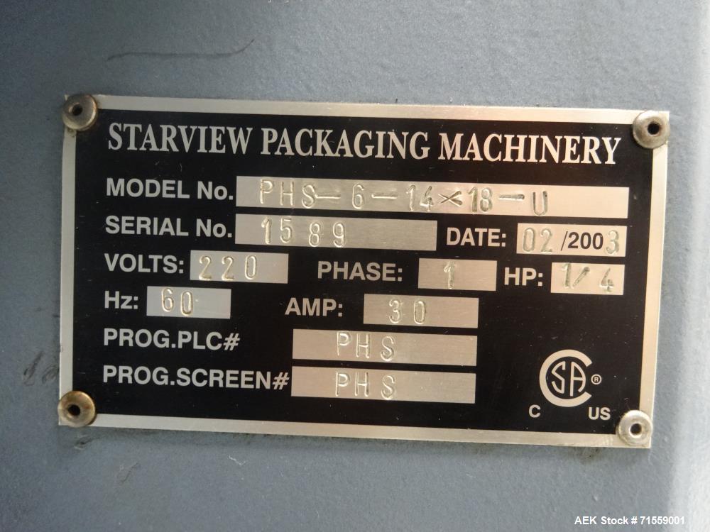 Used Starview Model PHS6-1418 Semi-Automatic Rotary Blister Sealer