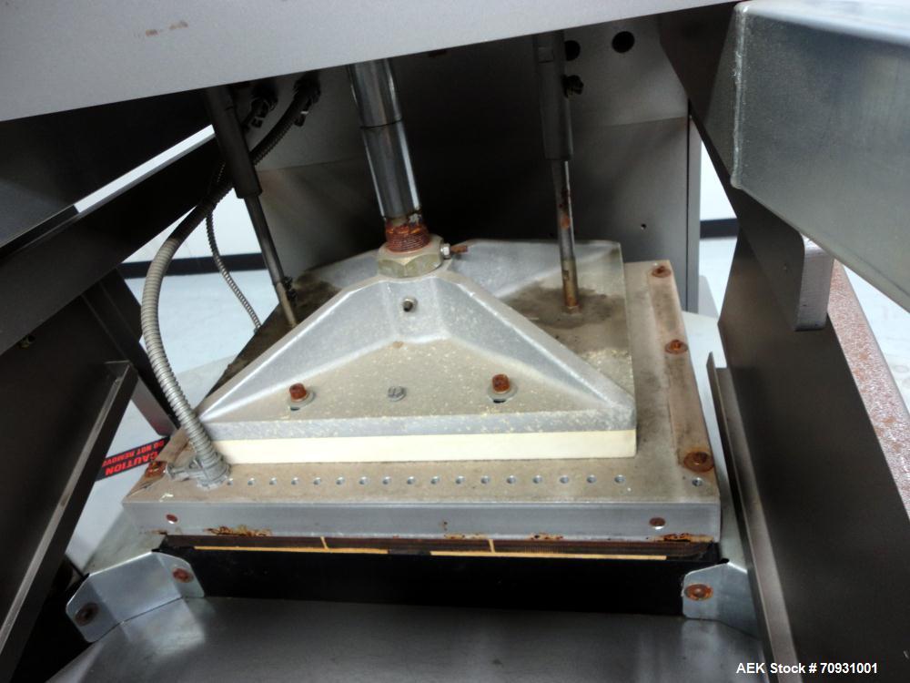 Used Visual Packaging System Model SDS6C (6) Station Semi-Automatic Rotary Blister Sealer. Has 14" x 18" Seal Area, 3-1/4" Blister Depth, Seal Pressure of 2,900 lbs. @ 100psi, and Variable Cycle Spee...